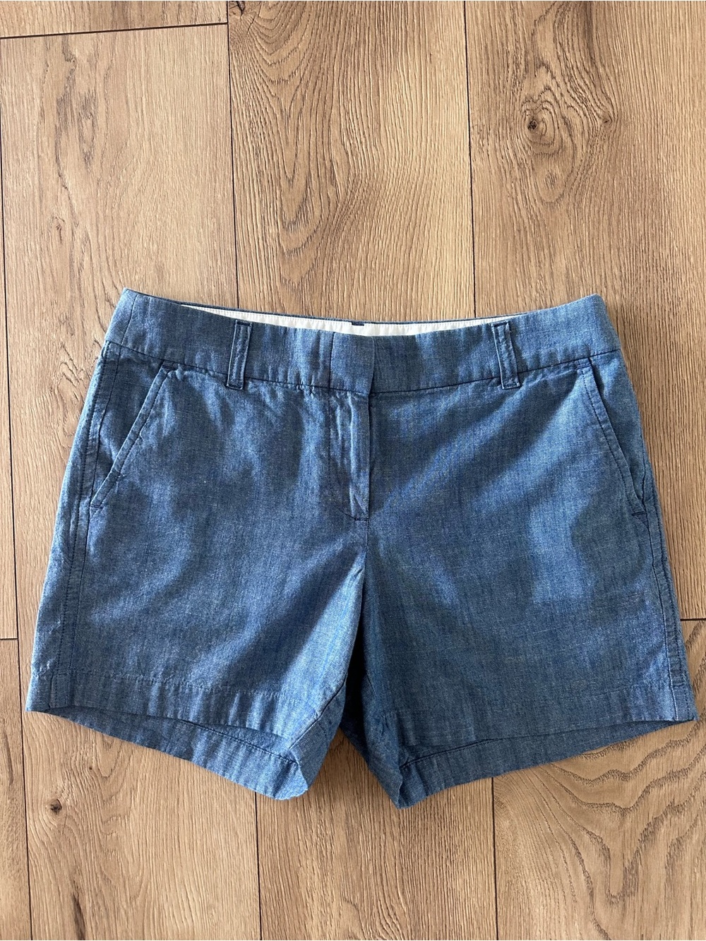 J. Crew Women’s Denim-Look Chambray Shorts - Blue size 6